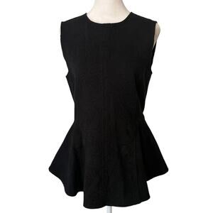 Theory black peplum sleeveless top size M